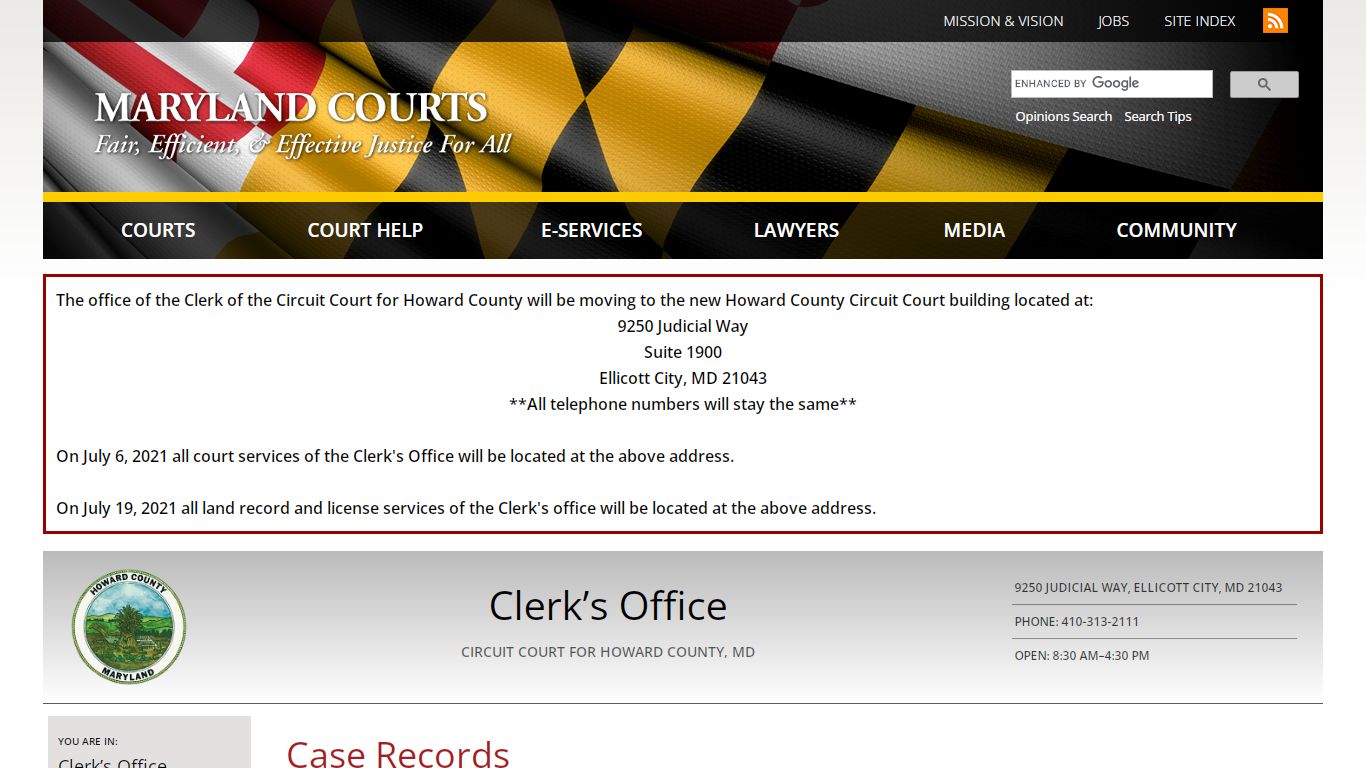 Case Records | Maryland Courts